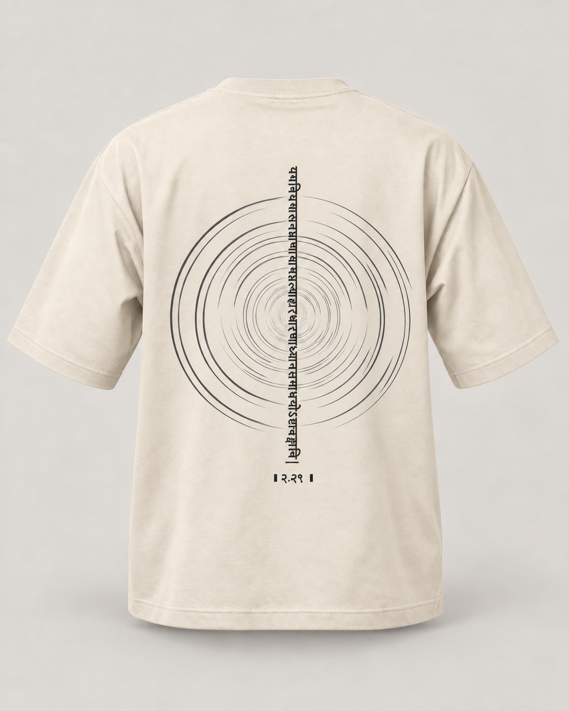 The Ashtanga Yoga T-shirt in Sandy Beige, back view